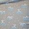Pingianer 11,99€/m 100x160cm Hase 100% Baumwolle Baumwollstoff Kinder Meterware Handwerken Nähen Stoff (Hase Wolke Grau)