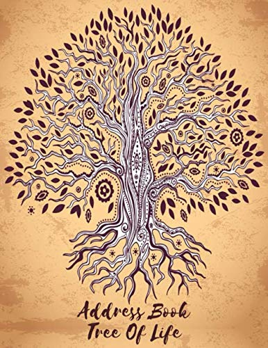 Address Book Tree Of Life: Large Print Pretty Telephone Address Book for Seniors & Women - Brilliant Alphabetical Notebook Organizer for Contacts, Addresses, Phone Numbers, Emails & Birthdays