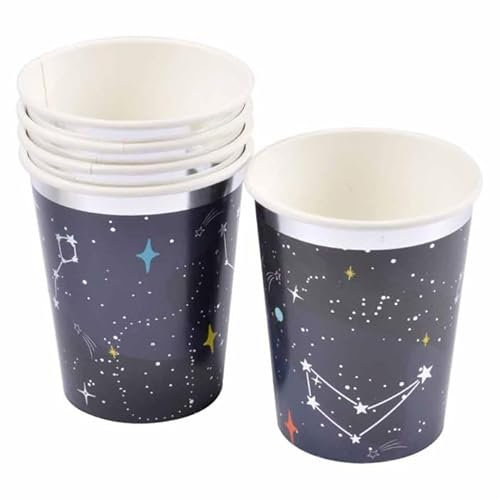 Paris Prix Lot de 6 Gobelets en Papier Espace 25cl Bleu