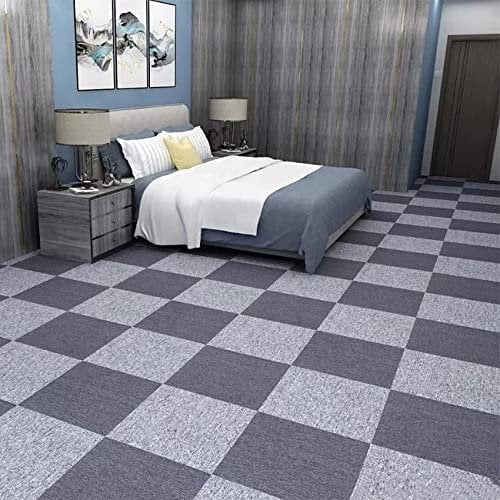 Nisorpa 20pcs Carpet Tiles 50x50 cm,Peel & Stick Carpet Floor Tiles Hard Wearing Anti-Slip Square Premium Flooring Tiles Rug with PVC Backing for Home Commercial Retail Office (Light Grey)