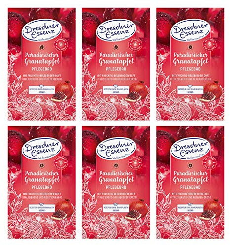 6er Pack Dresdner Essenz Pflegebad Paradiesischer Granatapfel 6 x 60 g Badezusatz vegan