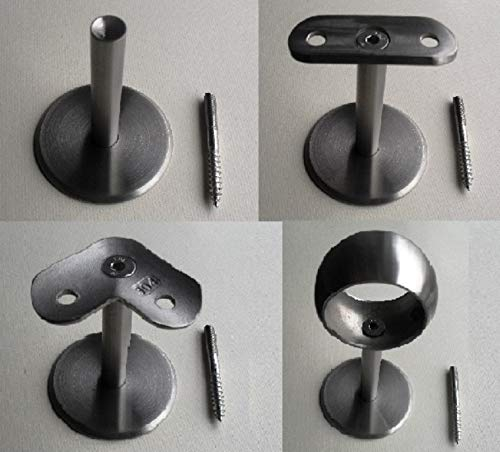 Edelstahl Handlaufhalter in diversen Varianten V2A Handlaufstütze Handlaufträger Konsole Brüstung Geländer VA (Für Ø 42,4 mm Rohr, mit Kugelring ; Stift-Länge 70 mm)