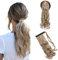 S-noilite Clip in Extensions Haarteil Zopf Pferdeschwanz Gewellt Haarverlängerung Real Natürlich Kunsthaare Wie Echthaar Wrap on Ponytail div. Farben 43cm - Hellbraun & Aschblond