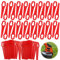 Coupe-Bordure en Plastique Rouge,120pcs Lames de Coupe,Lames de Coupe en Plastique,Tondeuse à Gazon en Plastique Lames, Pelouse Tondeuse Accessoires,Lames en Plastique de Rechange pour Coupe-Bordures