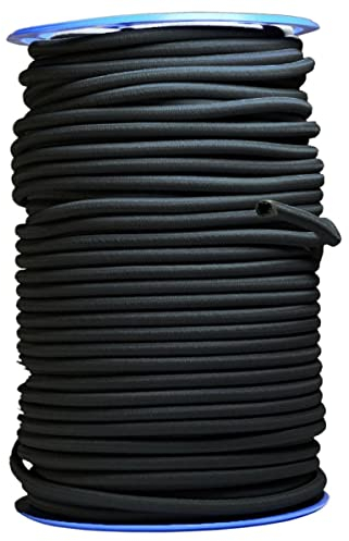 Cuerda elástica Negra 20 metros - Calidad Profesional TECPLAST 9SW - Cable elástico - Diámetro 9 mm