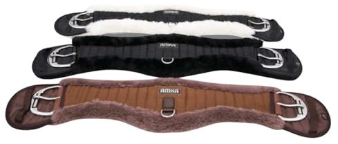 AMKA Western Sattelgurt Mondgurt anatomischer Western Bauchgurt Synthetisches Fell