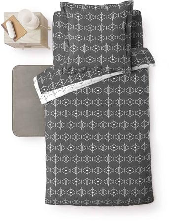 Douceur d'Intérieur, Bettbezug, 140 x 200 cm, Aristide, Anthrazit, 100% Baumwolle