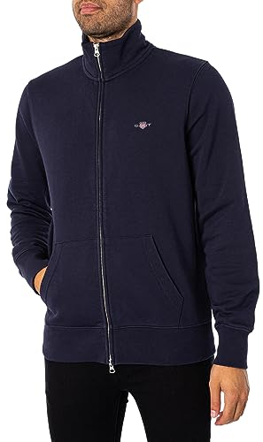 Gant Herren Reg Shield Full Zip Sweatshirt, Evening Blue, XXL EU