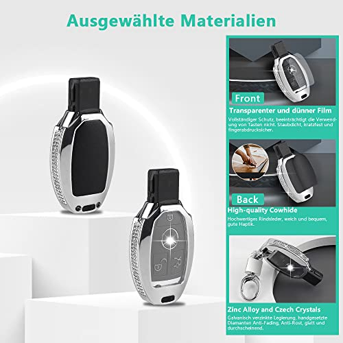 BLINGOOSE Bling Key Fob Cover für Mercedes Benz Zubehör Smart Remote Key Case Shell Protector Schlüsselanhänger für Mercedes CLA GLC GLE GLA E S C GLK B G CLS Klasse 1PC