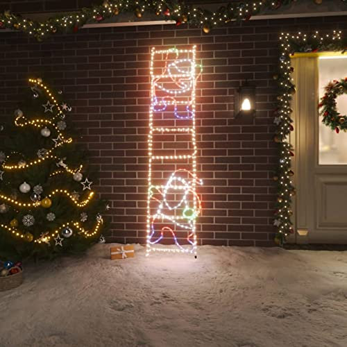 Tidyard LED Silhouette Weihnachtsmann auf Leiter Weihnachtsbeleuchtung Weihnachtlicher Zierschmuck Weihnachten Dekoration Weihnachtsschmuck Weihnachtsdisplay Weihnachtsmotiv Lichterketten 552 LEDs