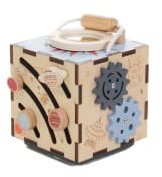 EverEarth 6-in-1 Kleiner Raumfahrt Aktivitätswürfel aus nachhaltigem Holz – Motorikwürfel mit Weltraumdesign für Kinder ab 1 Jahr – Lernspielzeug mit unbedenklichen Wasserfarben – Spielwürfel EE33939