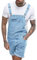 Oanviso Salopette Corta in Denim da Uomo Tinta Unita/Foro Strappato Jumpsuit con Cinturino Regolabile Multi-Tasche Casual Jeans Comodo Salopette Classico Vintage Abiti da Lavoro B Blu Chiaro 3XL