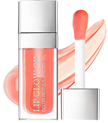 AOOWU Lip Glow Oil, Getönter Lippenöl Lipgloss, Long Lasting Lip Plumper Oil, Moisturizing Hydrating Lippen Care Lippenöl, Reduziert Feine Linien Nicht Klebriges Lip Gloss Tint(001)