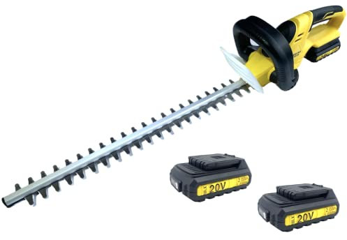 Nemura Tagliasiepi Senza Fili 20V - Lunghezza di Taglio di 51cm - Con Protezione di Sicurezza per Guida e Lama - 2 Batterie 2Ah - Maniglia Soft grip - Motore Brushless - Marca Francese