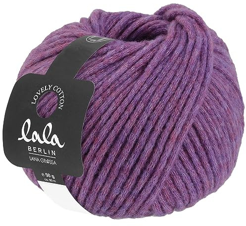 LANA GROSSA Lovely Cotton lala Berlin | Soffilo mit Baumwolle | Handstrickgarn aus 75% Schurwolle (Merino) & 25% Baumwolle | 50g Wolle zum Stricken & Häkeln | 90m Garn