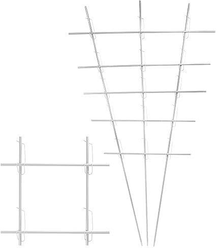 20 weiße unverwüstliche und langlebige Pflanzstäbe aus Glasfaser (GFK) 1 m x 7 mm + 25 Klammern 8-16 mm zum BAU individueller Rankgitter