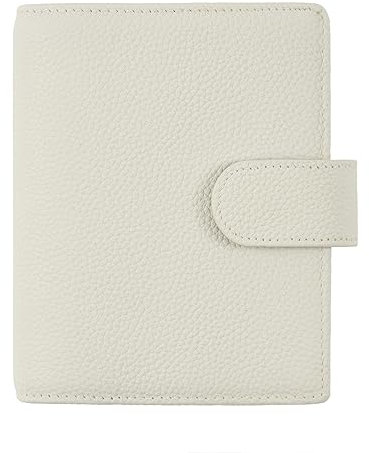 Ox Knight A7-Ordner aus Leder, nachfüllbar, 6-Ring-Taschenformat, Ringplaner, Deluxe-Planer mit Planer-Einsätzen und exquisiter Verpackung (weiß)