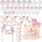 FANNAS 40 Stück Happy Birthday Tortendeko Mädchen Tortendeko Kugeln,Roségoldener Schmetterling Transparente Kugel,Geeignet zum Dekorieren Ihrer Selbstgemachten Kuchen Oder Bastelarbeiten