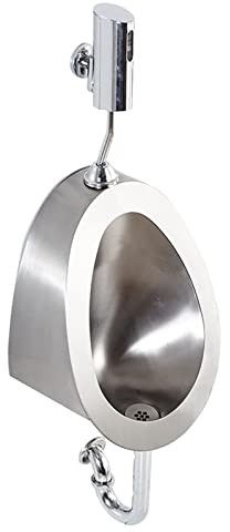 Wall-Mounted 304 Stainless Steel Urinal, Male Urinal with Infrared Sensor, Toilet Urinal with Drain and Sensor, Used in Home, School and Hotel
