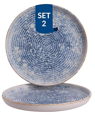 James Cooke Teller Azure Vintage 22 cm Blau Weiß Steingut 2 Stück