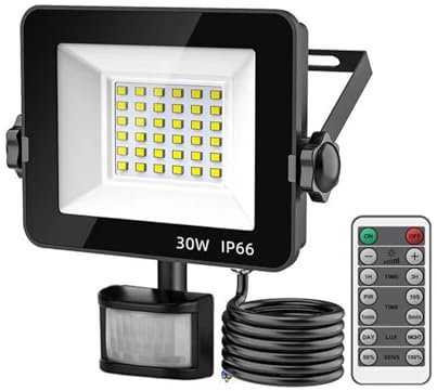 LED-Außenstrahler 10 – 100 W, Sicherheitsleuchten mit Bewegungssensor, 800 – 8000 Lumen, LED-Projektor, IP65, wasserdicht, 6000 K, weißes Licht, Außenbeleuchtung (50 W)