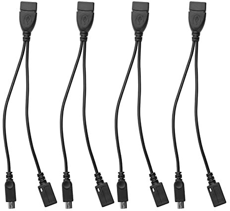 Knadgbft 4-Pack Mini OTG Cable Adapter,2-In-1 Powered Micro-USB to USB Adapter(OTG Cable + Power Cable) for Streaming Sticks Etc