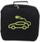 Omevett 32cm EV Charging Cable Bag Portable EV Charger Organiser Heavy Duty Self-Adhesive Car Hose Storage Bag with Carry Handle Zip, Jumper Cable Bag, Hook Up Cable Tidy Reel Cable Bag