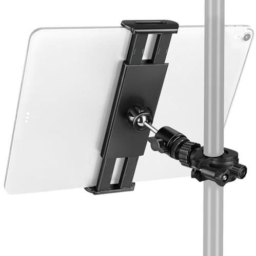CAHAYA iPad Mic Stand Mount: for Tablet with 360° Rotated Ball Head Compatible with Tripod Any Stand Selfie Stick Pole Microphone Sheet Music5.9-12.9 Model CY00368-1