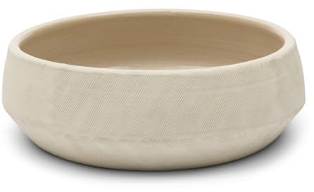 Riviera Maison Dekoration Schale Beige Obstschale Keramik runde Schale tief Ø 30 cm, handgefertigt - Nanterre Decoration Bowl - (ØxH) 30x9