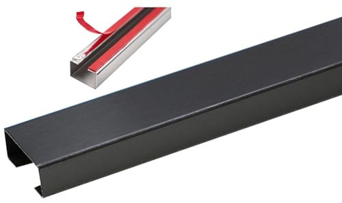 HAIXHX Durable Stainless Steel Trunking, Self-Adhesive Cable Trunking Hider for 2/3/5/7/13 Cables, Wires Management Kit/Metal Cable Raceway/Wires Organizer Protection Cover (Size : Black-1m-20x10mm)