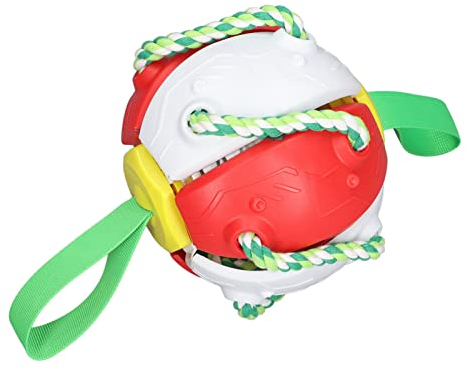 Bola de platillo volador portátil multifuncional de plástico aplanado para perro para parque (rojo)