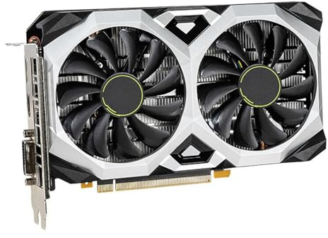 Jemora Carte Graphique 1660S 6 Go GDRR6 192 Bits PCIEX16 3.0 pour PC de Jeu, Double Ventilateur de Refroidissement, Carte vidéo avec Ports HDMI/DP/DVI pour PC de Jeu GPU
