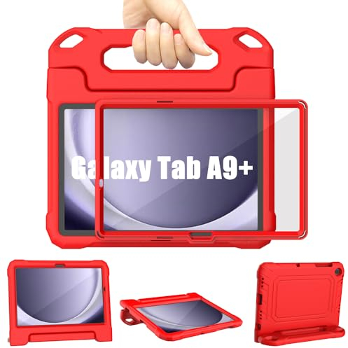Samsung Galaxy Tab A9 Plus Case Kids 11 inch 2023, TrendGate Lightweight Shockproof Tablet Case Built-in Screen with Handle Stand for Galaxy Tab A9+ 11'' (SM-X210/X216/X218) - Red