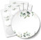 48 Aufkleber ZUM BESCHRIFTEN für Hochzeit Geburtstag Danke Taufe Etiketten rund 4cm, Eukalyptus
