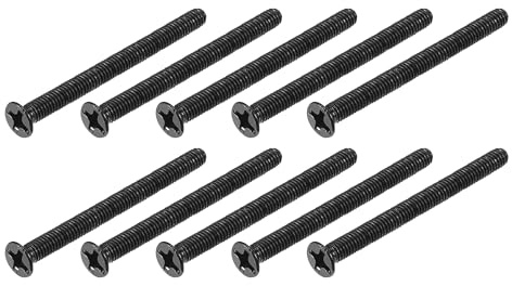 METALLIXITY 50Pcs Phillips Tornillos De Cabeza Plana M3 x 30mm Negro | Tornillos De Acero Al Carbono, Para Gafas Reloj Y Otros Pequeños Electrónicos