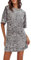 YILEEGOO Damen Pailletten Kleid Casual Lose Sparkly Long T-Shirt Kleid Rücken Tie Up Glitzer Minikleid Party Club Kurzes Kleid, silber, X-Large