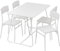 Baroni Home Juego Mesa de Cocina con 4 Sillas de Comedor, Conjuntos de Mueble de 3 Piezas, diseño Moderno, Ligero, Restaurante, balcón, MDF y Acero, Montaje fácil, Blanco