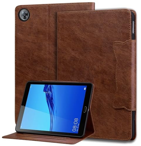 Mldjomid Custodia Tablet per Huawei MediaPad M5 /M5 Pro 10,8 Pollici 2018 Cover Protettiva, Cover Business in Pelle PU con Slot per Schede e Funzione Stand, Con Magnetica per Fibbia Gatto Marrone