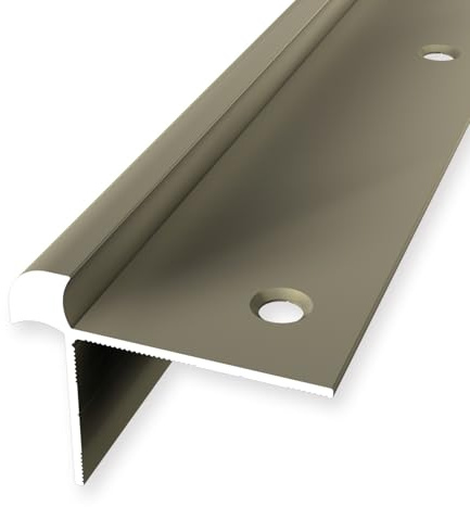 Treppenkantenprofil 33 x 43 x 2500 mm Winkelprofil Aluminium Glatt Doppelt Versetzt Versenkt Gebohrt Sand Einfasshöhe 6.5 mm Küberit