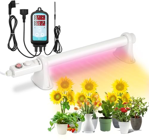 Eulenke Gewächshausheizung 135W, Elektrische Heizung für Gewächshäuser, Frostwächter Gewächshaus mit Thermostat, Heizung Bereich 8 m², IP44, Gewächshausheizungen für Gewächshaus, Garten,Weinkeller