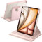 JETech Custodia Rotante per iPad Air 13 Pollici M3/M2 (2025/2024) con Portapenne, 360 Rotazione dei Gradi Protettiva Supporto Cover Trasparente Retro (Rosa Sabbia)