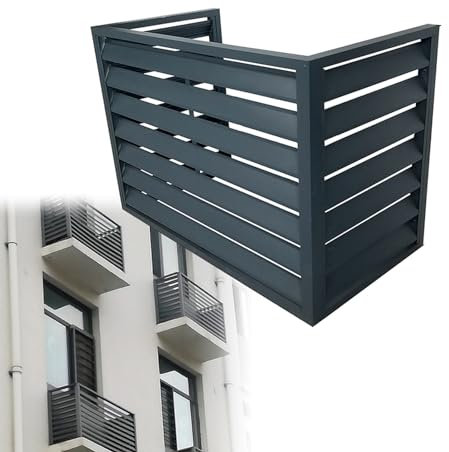 Outdoor Wall Mount Metal Air Conditioner Cover for Heat Pump HVAC Cage Grey 100x50x70CM