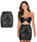 Pailettenrock Für Damen Pailletten Rock Glitzer Rock Silber Party Rock Outfit Wickelrock Röcke Karneval Kostüm Tanz (DE/NL/SE/PL, Alphanumerisch, S, Regular, Regular, Schwarz)