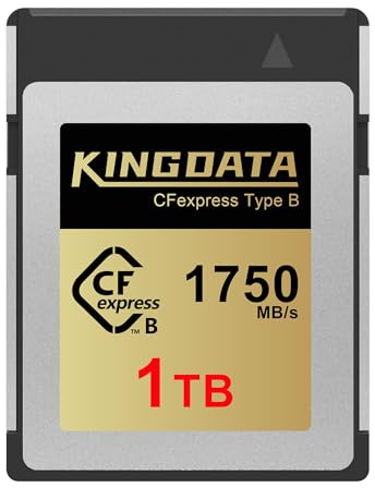 KINGDATA CFexpress Typ B 1TB, bis zu 1750 MB/s Lesen, CF Express Type B Karte Speicherkarte für Kamera, Perfekt für RAW Aufnahmen & 8K Videos