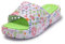 JOMIX Claquette Femme Imprimé Fleurs Tongs Femmes été Respirante Confortables et Légères pour Piscine Plage Mer (Vert, 36)