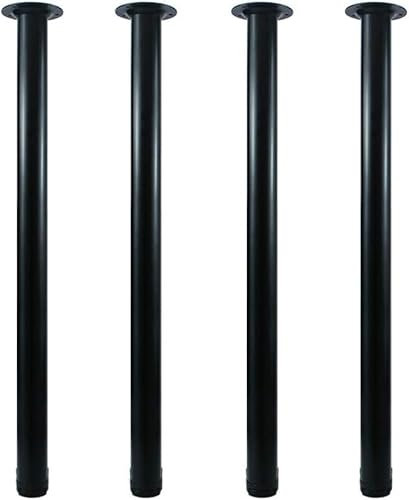 QLLY Lot de 4 pieds de table réglables en métal - 80 cm - Noir