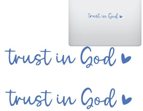 Vertrauen Sie auf Gott Rückspiegelaufkleber | 2 Stück christliche Aufkleber | Zubehör für Rückspiegel | Christlicher religiöser Bibelaufkleber | Laptop-Fenster-Autoaufkleber für Mama, Papa, Freund