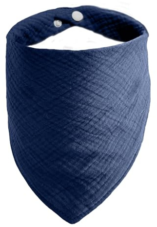 ICEMOOD Haustier-Bandanas für kleine oder mittelgroße Hunde – Einfarbiges Hundehalstuch mit verstellbarem Knopf,Marineblau,L