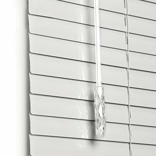 Alu Jalousie Aluminium für Innen Tür Fenster, Jalousette Rollo 25mm Lamellen, Metall Vorhang Breite 30 cm bis 200 cm, Anpassbare Größe, Sichtschutz Wärmedämmung Sonnenschutz Vorhänge(Weiß)