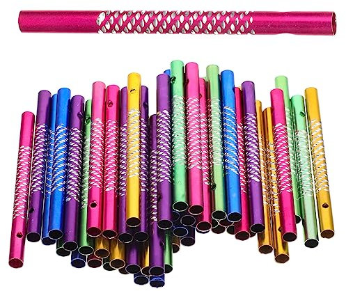 50 Stück Rohre Metall für DIY Dekoration für Garten Terrasse und Kinderhandwerk Beruhigende Klänge